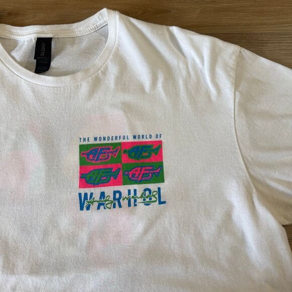 The Wonderful World Of Andy Warhol White Crewneck Shirt Size XL Pop Art Artist - Picture 2 of 4